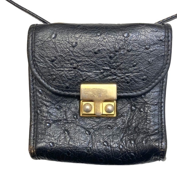 Henri Bendel Rare Ostrich Embossed Belt Crossbody Bag Rare Collectible
